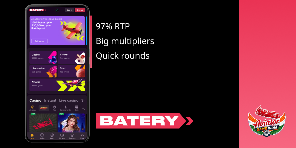 Batery - Indian Casino to play Aviator