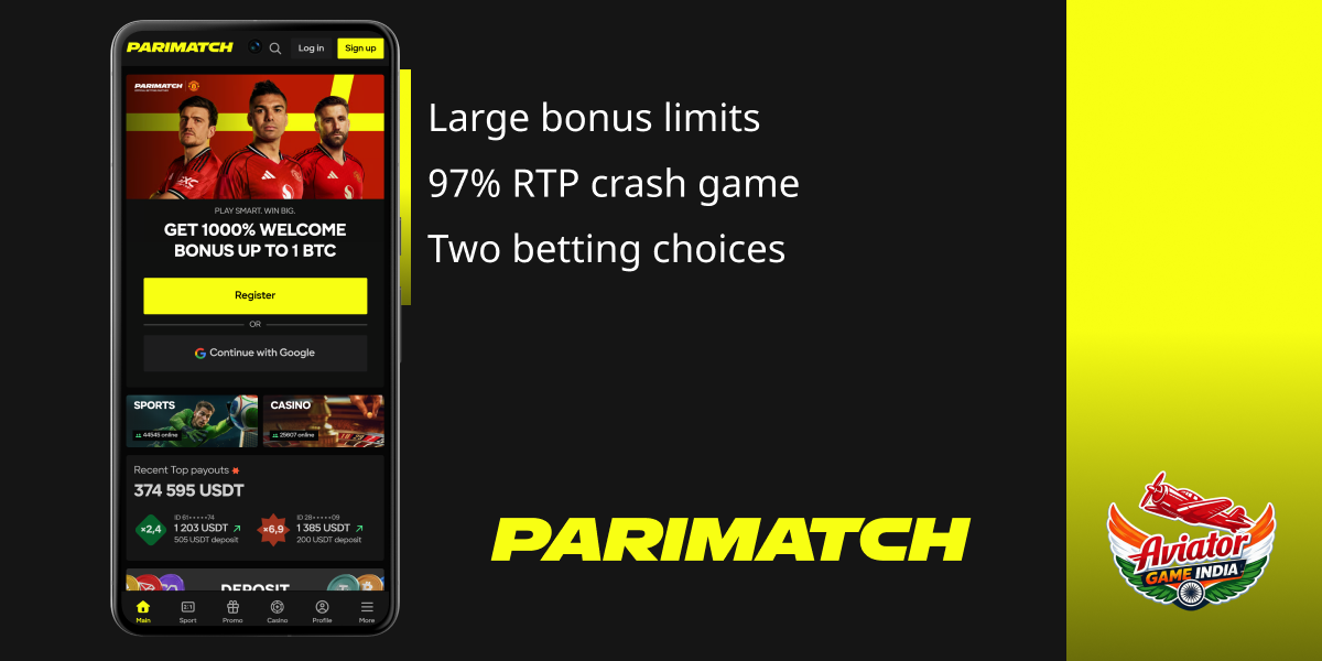 Parimatch - Indian Casino to play Aviator